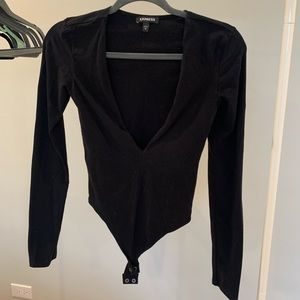 Express Long-Sleeve Black Bodysuit XS